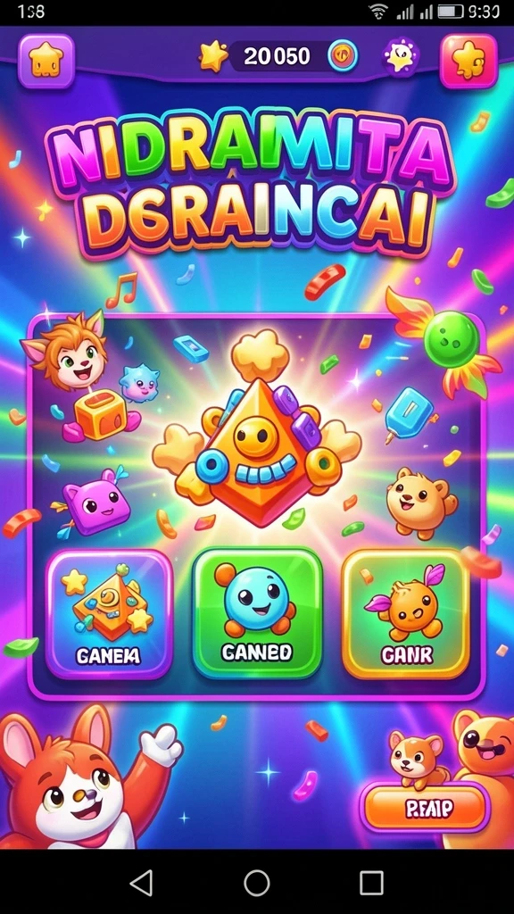 megawin888 - Screenshot menunjukkan tampilan menu game menarik.